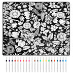 Flower coloring blanket